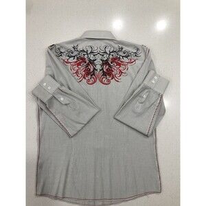 191 unlimited Mens long sleeve Button-up Dress Shirt Size: Large